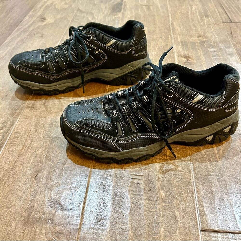 Skechers Men’s After Burn Memory Foam Athletic Sneaker Shoe Black Size 11.5